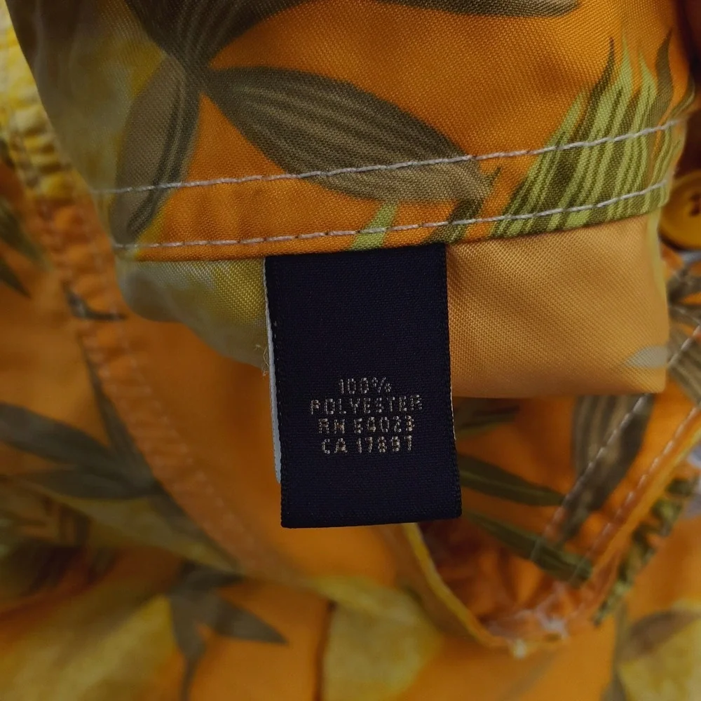 Banana Republic Shorts Mens 31 Yellow Orange Pineapple AOP VTG Boardshorts Trunk